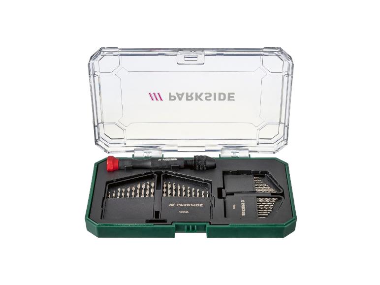 Parkside boorset met schroevendraaier in opbergkoffer.