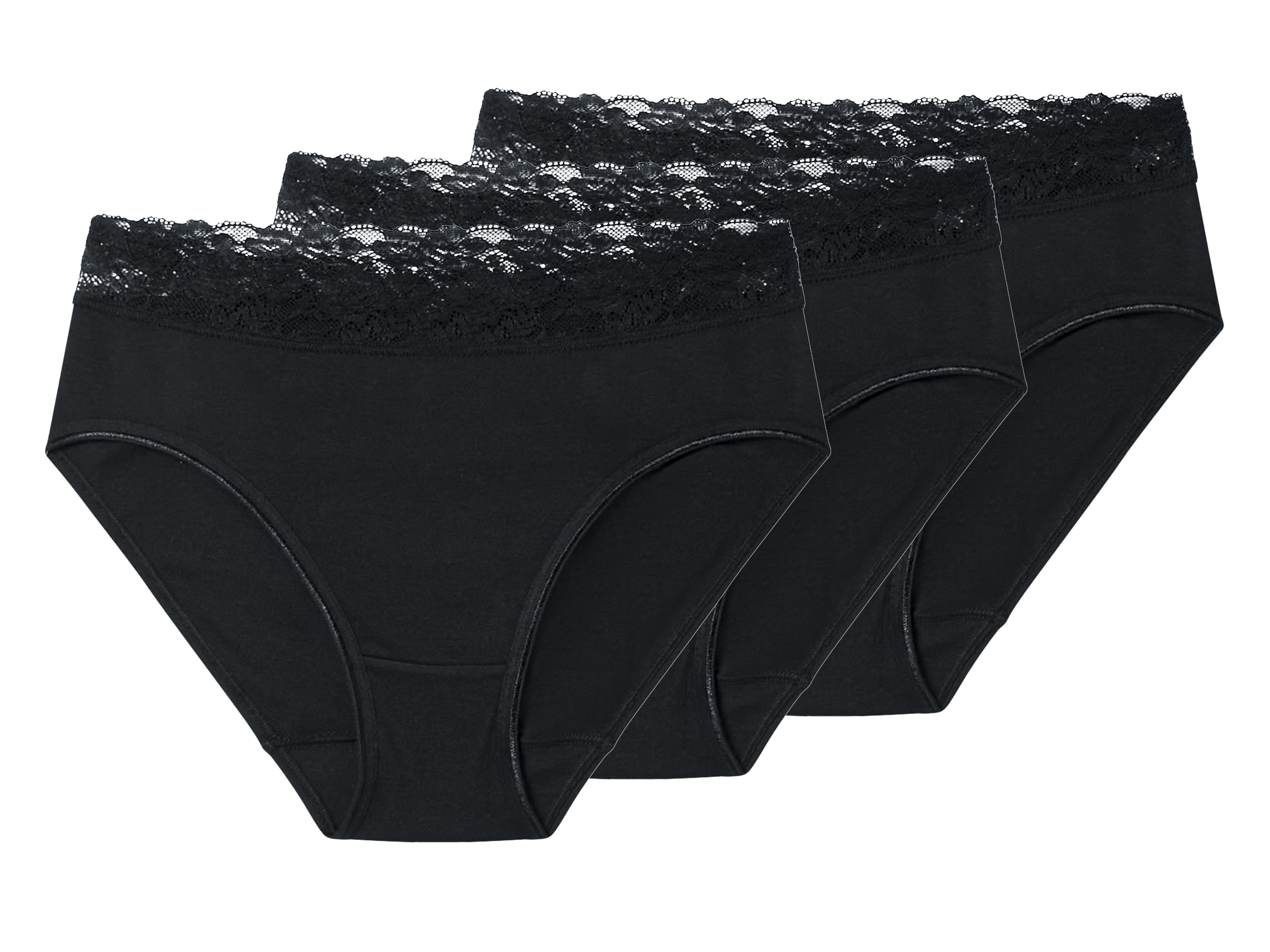 esmara Set van 3 dames onderbroeken (Zwart, M (40/42)) afbeelding