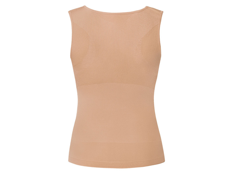 Een beige naadloze tanktop voor vrouwen.