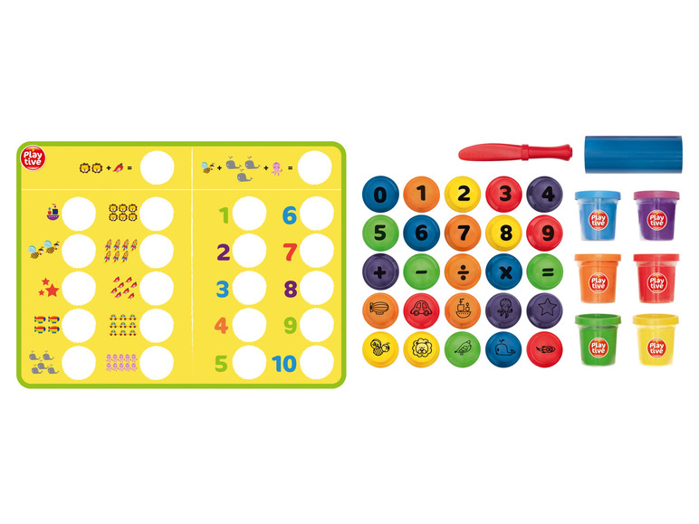Play-Doh speelgoed met cijfers, rekentekens, stempels en klei