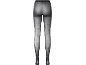 Zwarte panty met strik- en ruitpatroon.