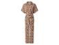 Dames bruine jumpsuit met korte mouwen en patroon