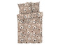 Beige dekbedovertrek met bloemenprint.