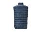 Blauwe gewatteerde herenbodywarmer met bliksemprint