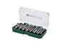 PARKSIDE® Bit-Set 6/15/21 tlg. met 20 schroefbits in een open opbergdoos.