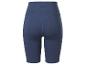 Donkerblauwe dames high-waist fietsbroek met logodetail