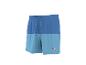Tweekleurige blauwe zwemshort met trekkoord en logo op de pijp.