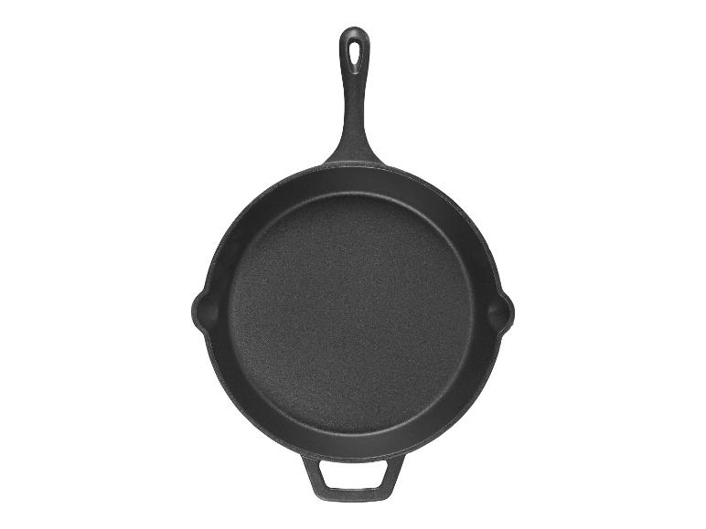 Gietijzeren koekenpan met handvat en extra handvat