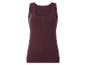 Bordeauxrode tanktop met ronde hals.