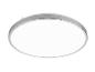 Moderne ronde LED plafondlamp met een geborsteld metalen frame.