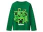 Groen T-shirt met lange mouwen en Minecraft creeper-print