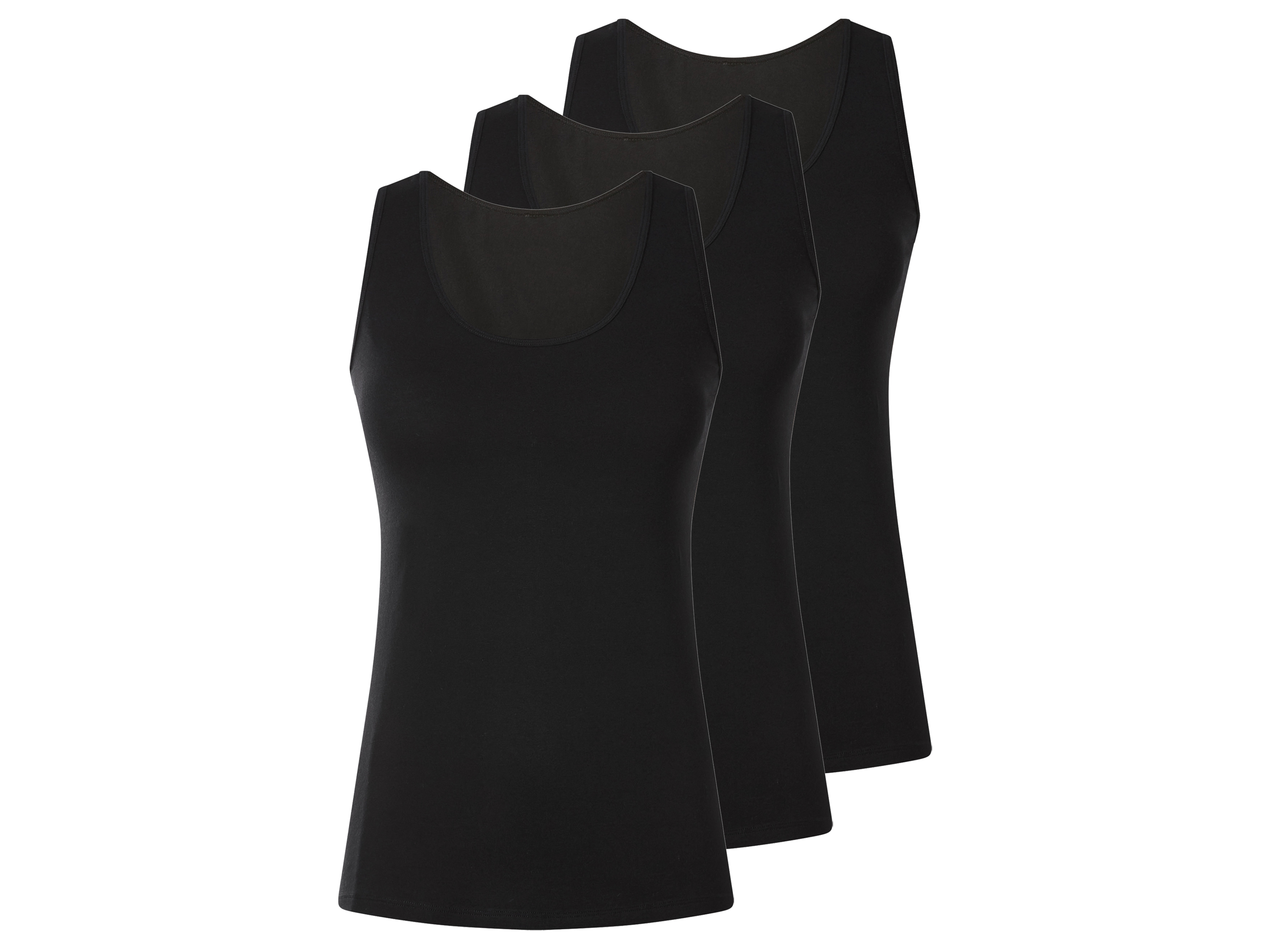 esmara Set van 3 dames tops (Zwart, L (44/46))