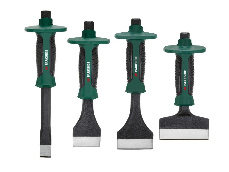 Set beitels Parkside: verschillende maten, groene handvatten.