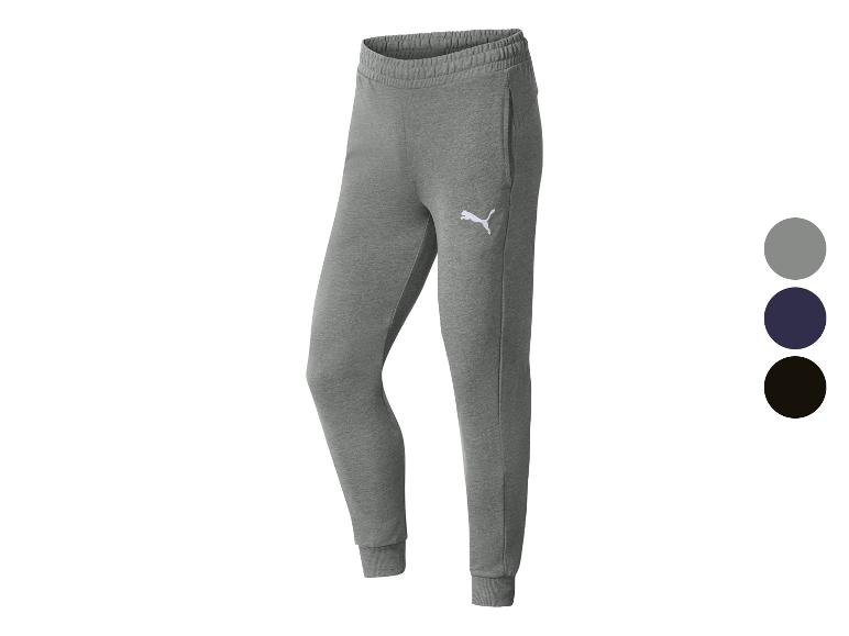 Grijze joggingbroek voor heren met wit logo en kleuropties.