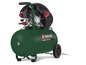 Groene Parkside compressor met tank en wielen.