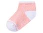Roze babysok met witte details en strepen