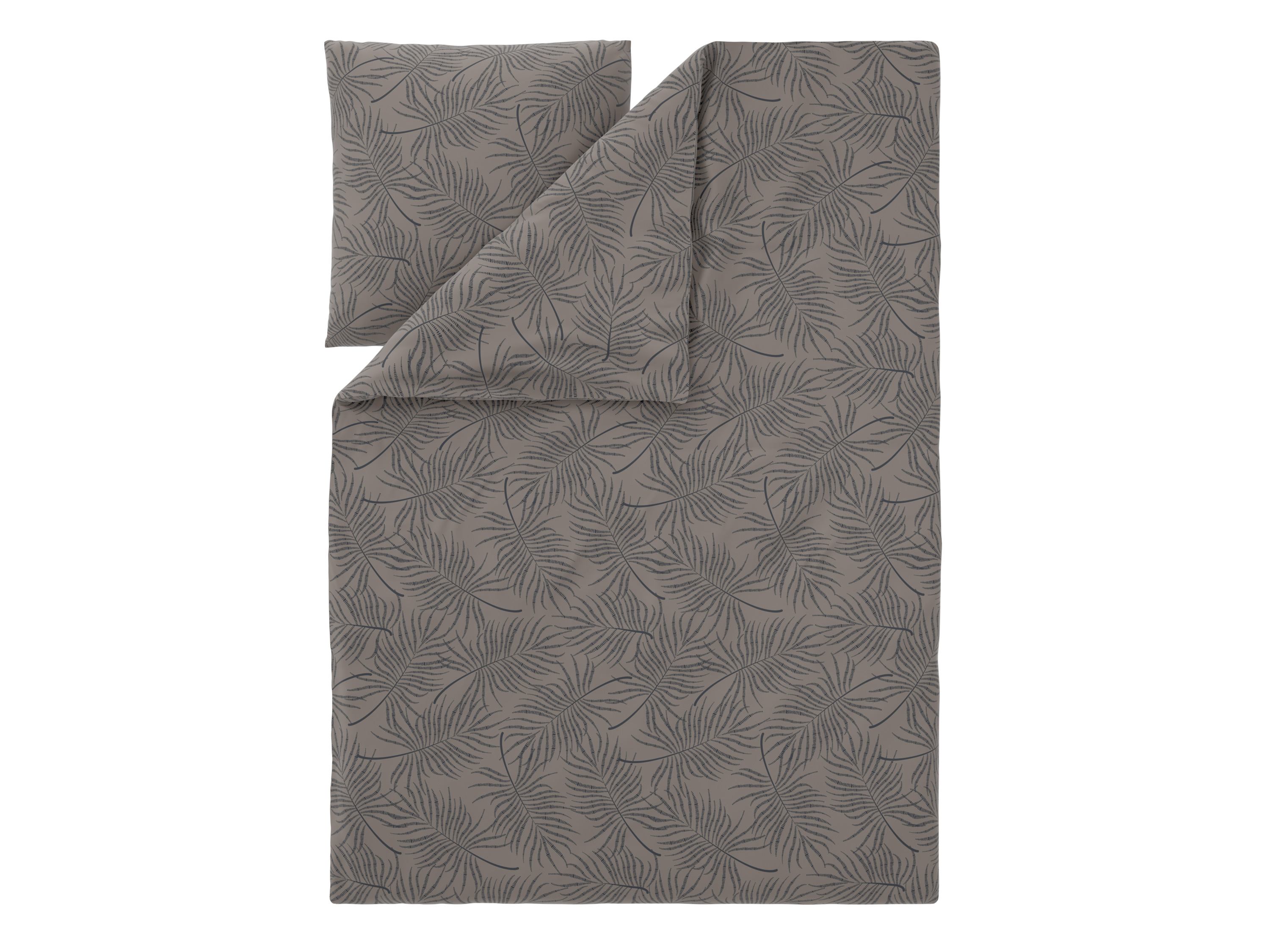 LIVARNO Microvezel satijnen beddengoed, 140 x 200 cm (Palmbladeren)