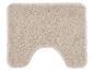 Beige badmat met uitsparing voor toilet en getextureerd patroon