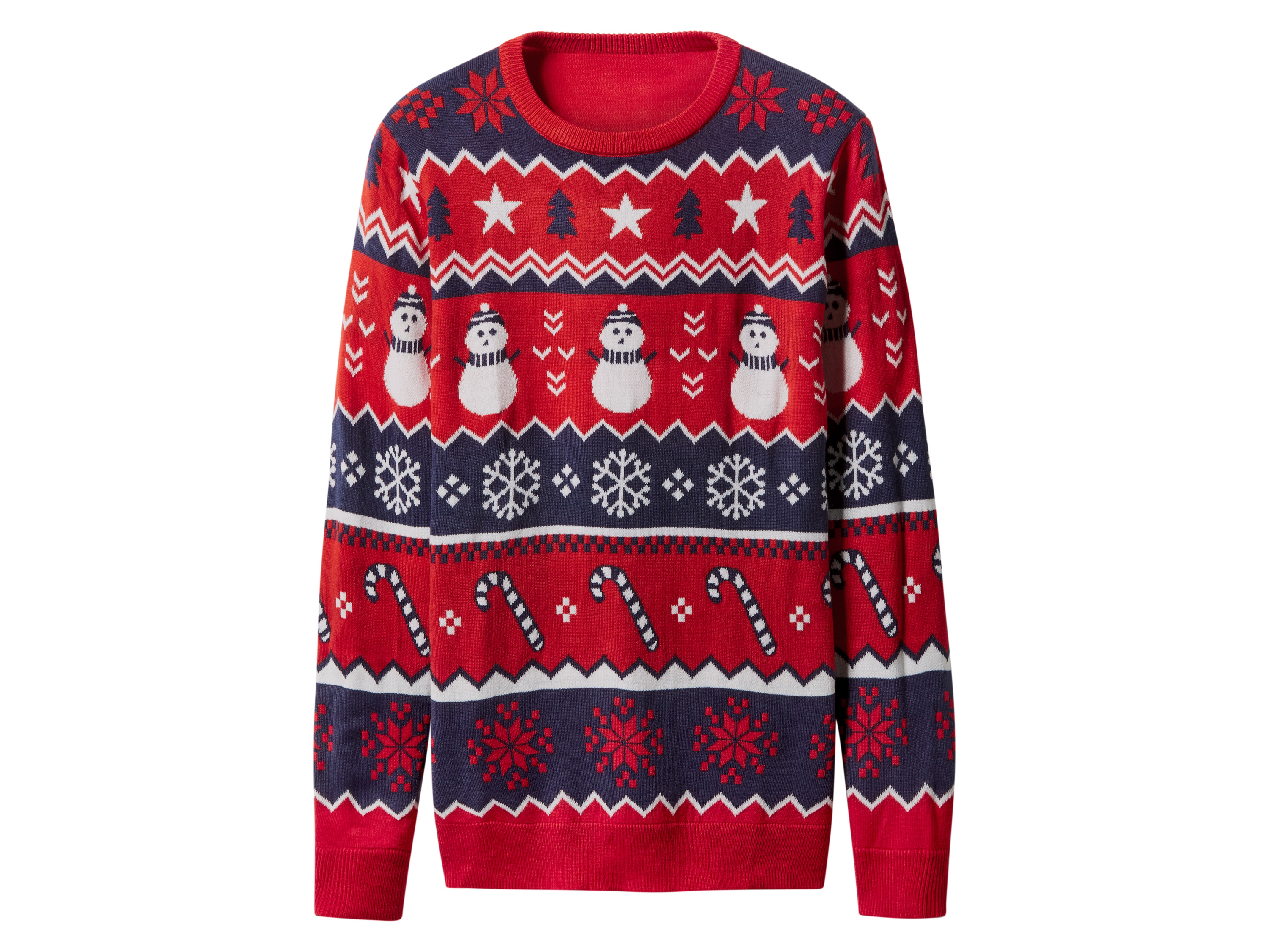 esmara Men Heren kersttrui met lampjes (Rood, XL)