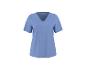 Lichtblauw dames T-shirt met V-hals en korte mouwen