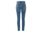 Een paar blauwe skinny jeans voor dames.