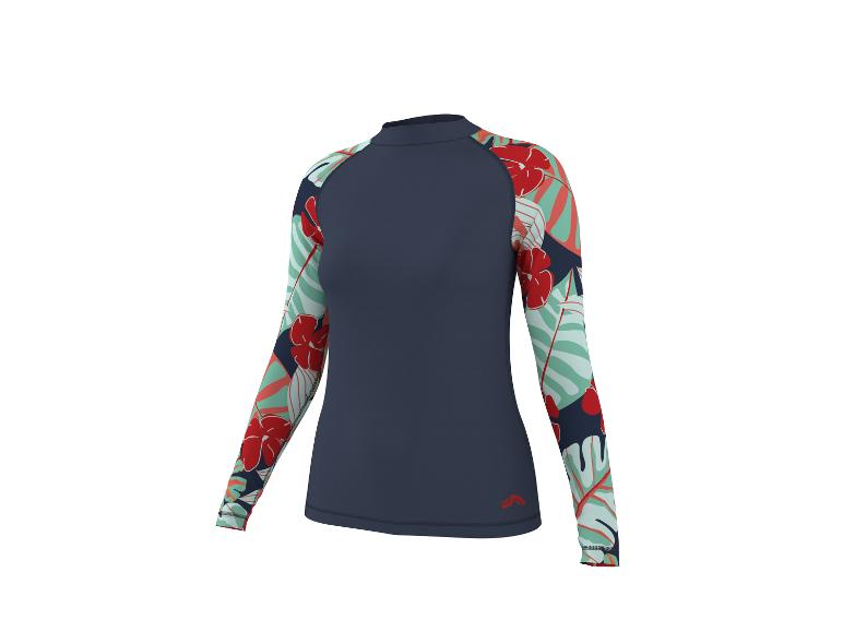 Shirt met lange mouwen en tropische bloemenprint op de mouwen.