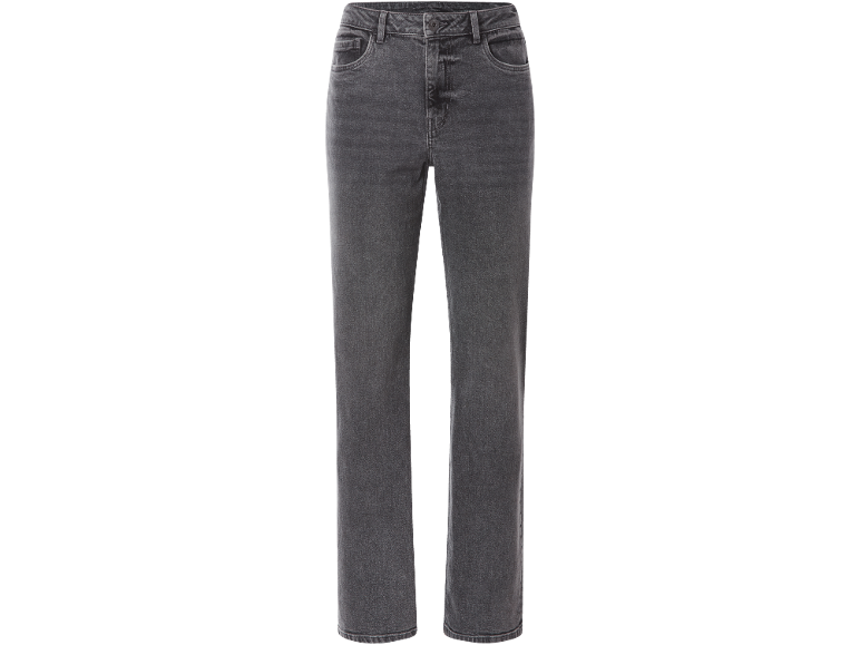 Grijze straight-leg jeans met een licht vervaagde look