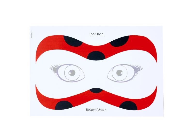 Sjabloon voor een lieveheersbeestjegezicht met stippen.