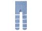 Lichtblauwe baby leggings met witte strepen en antislip stippen.