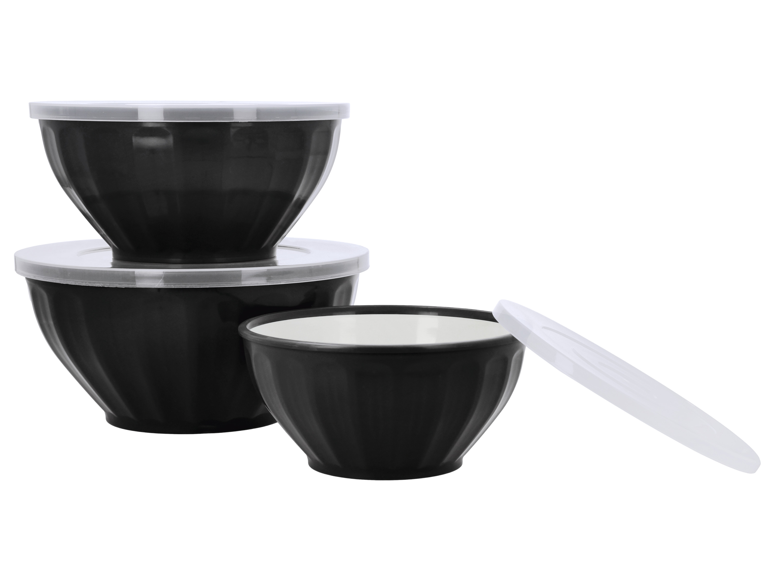 SILVERCREST Set van 3 schalen met deksel (Zwart)