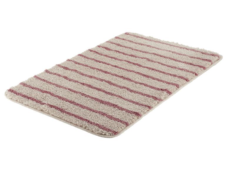 Rechthoekige badmat met roze en beige strepen