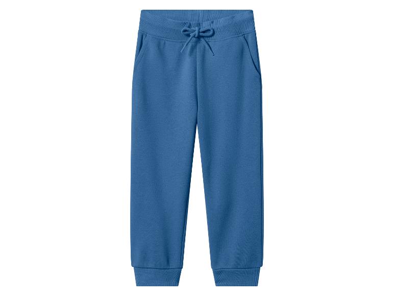 Blauwe joggingbroek voor kinderen met trekkoord in de taille en geribde boorden