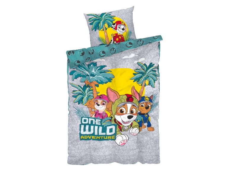 Paw Patrol beddengoed: dekbedovertrek en kussensloop met tropisch thema.