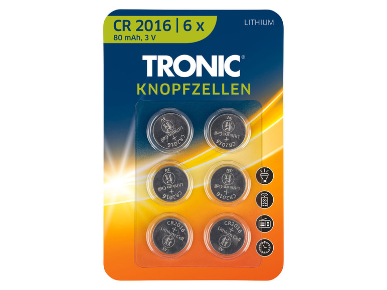 TRONIC 6 knoopcelbatterijen (3V Lithium)