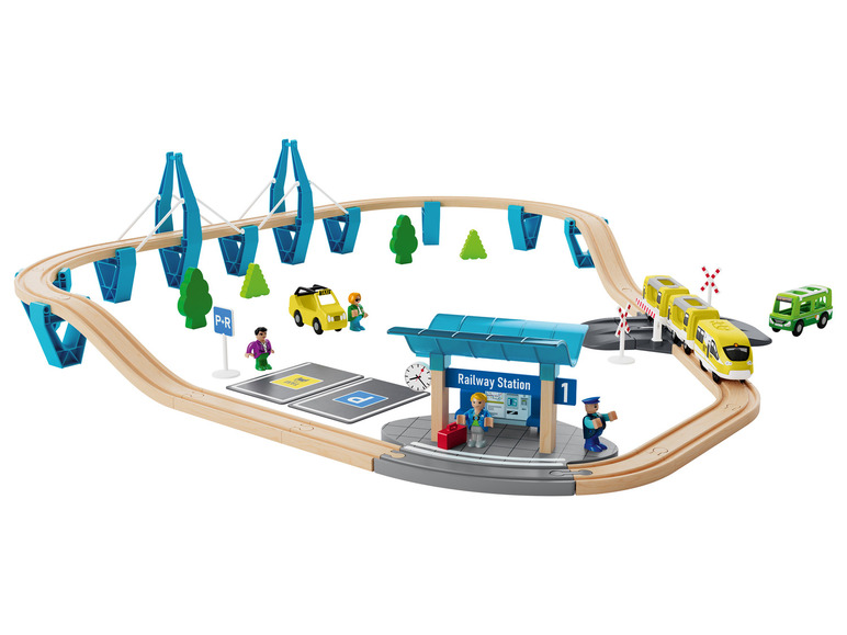 Ga naar volledige schermweergave: Playtive Houten spoorweg jungle of passagierstrein - afbeelding 6