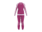 Roze en lichtroze thermisch ondergoedset voor dames, top met lange mouwen en legging.