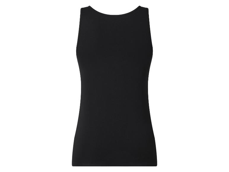 Zwarte mouwloze damestop, achteraanzicht