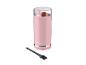 Roze SilverCrest koffiemolen met reinigingsborstel.