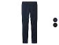 Donkerblauwe broek met knoopsluiting en twee kleuropties.