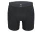 Zwarte herenboxershort met elastische tailleband en zichtbare stiksels.