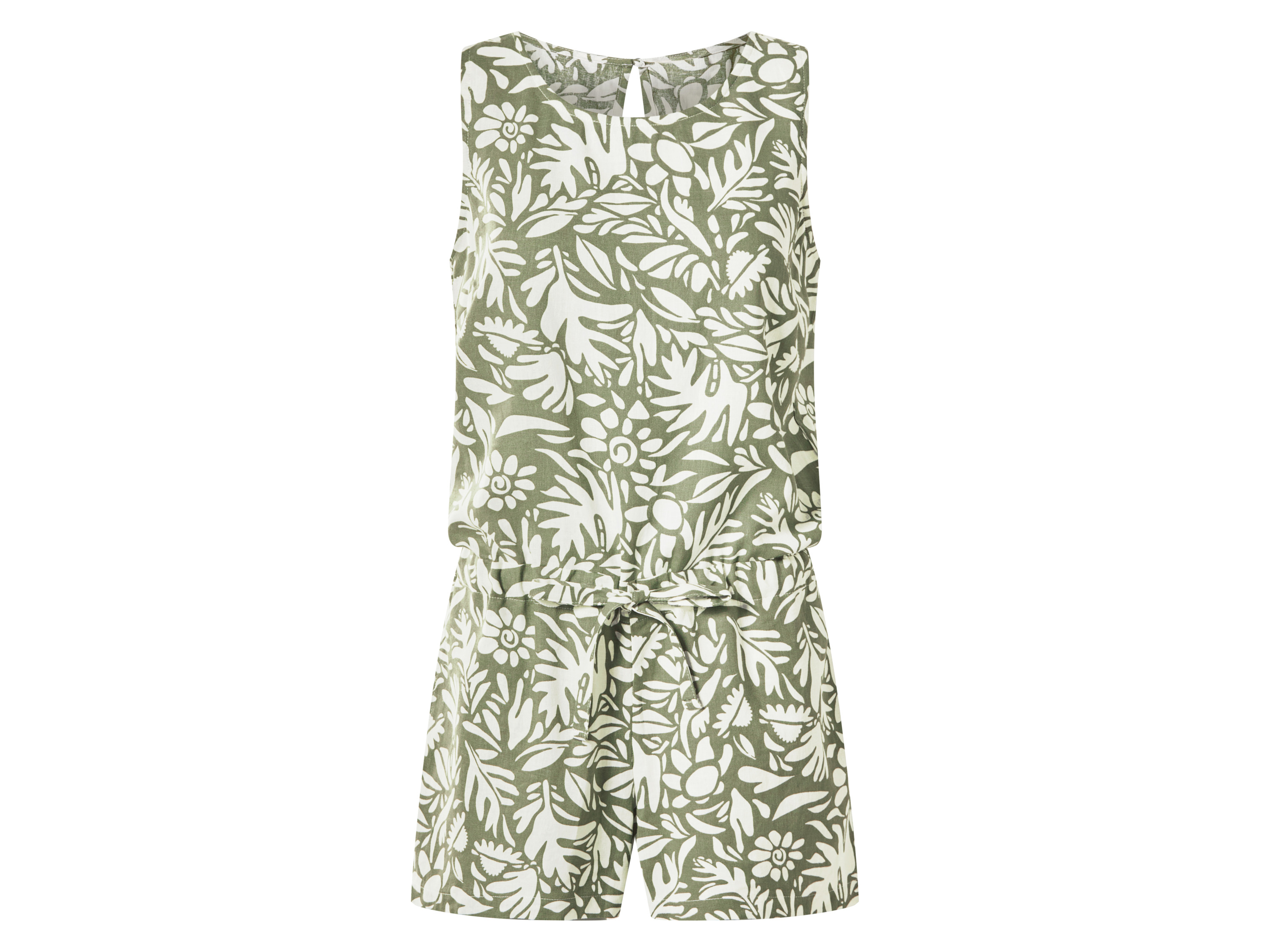 ESMARA Linnen dames jumpsuit (Groen/wit, 42)