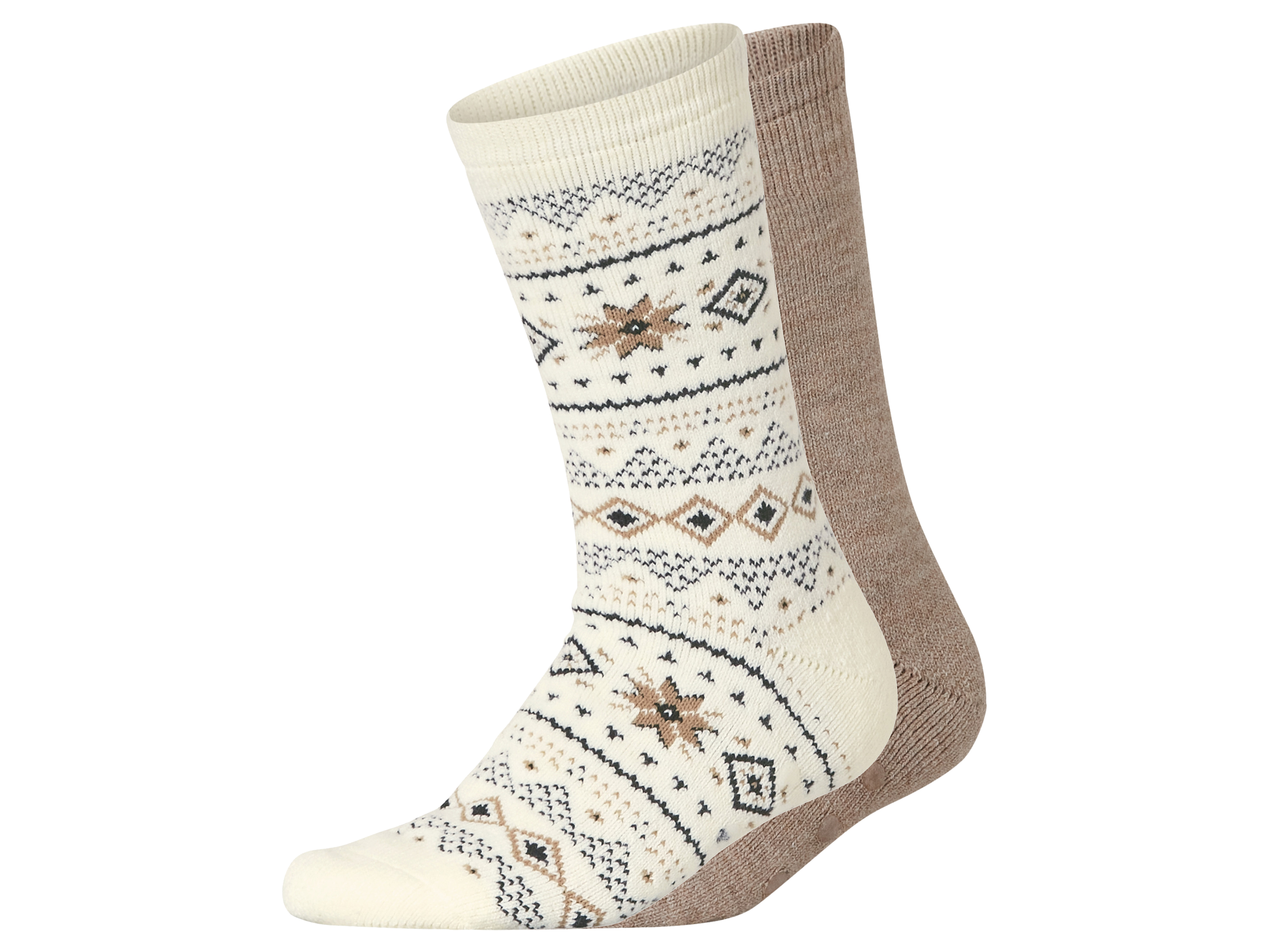 esmara 2 Paar dames thermosokken (Crème/beige, 35-38)