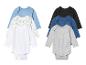 Baby rompers in wit, grijs, blauw en zwart