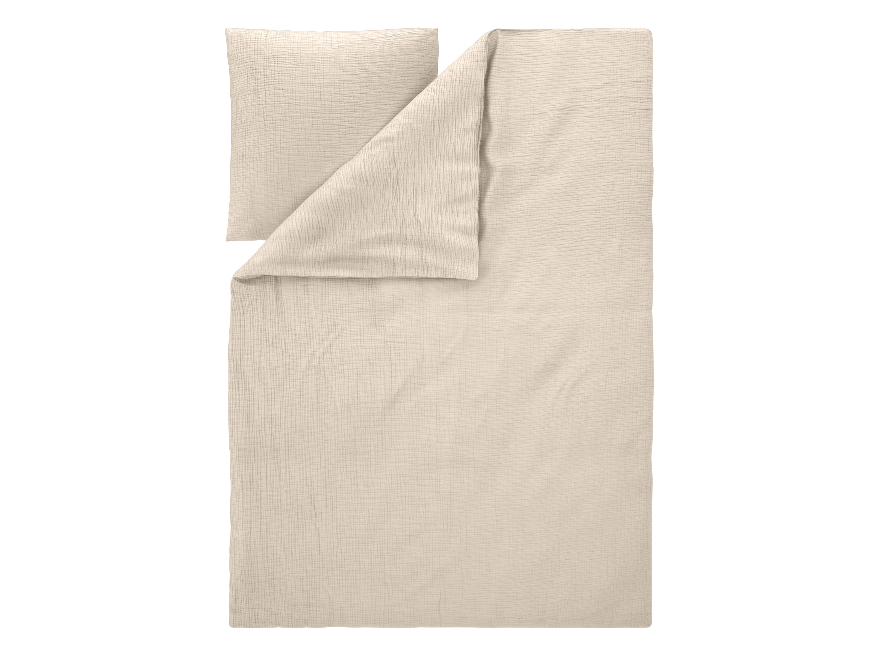 LIVARNO Mousseline dekbedovertrek 140 x 200 cm (Beige)