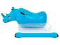 Blauwe opblaasbare neushoorn en accessoires.