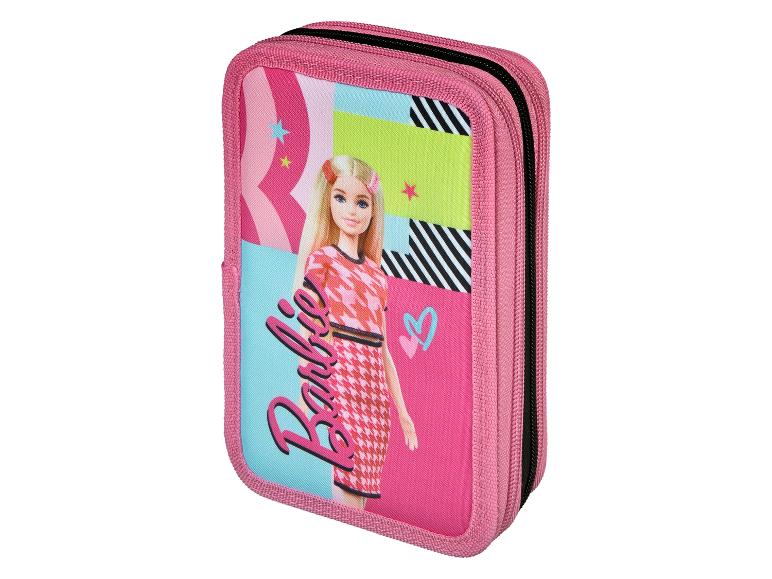 Roze Barbie etui met twee compartimenten.