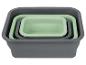 Set opvouwbare bakken grijs en lichtgroen: handig voor keuken of opbergen.