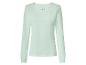 Dames katoenen longsleeve in mintgroen met strik en hartje