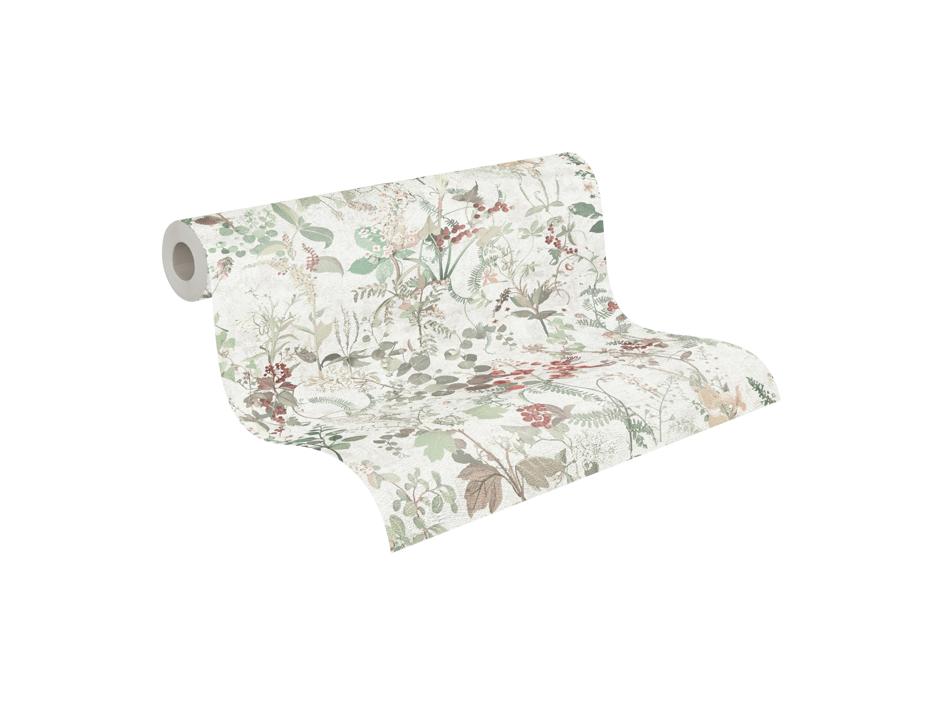 AS CRÉATION Vliesbehang 10,05 m x 53 cm (Crème met groen en rood, 10,05 x 0,53 m)