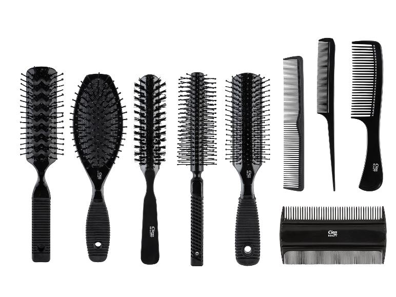 Set zwarte Cien Beauty haarborstels en kammen.